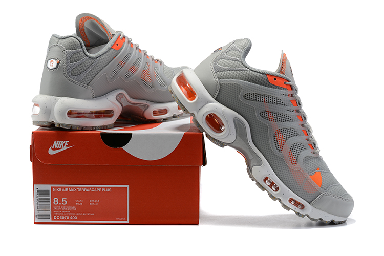 2021 Nike Air Max Terrascape Plus Grey Orange Running Shoes - Click Image to Close